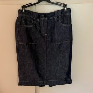Talbots 2p linen cotton denim look skirt